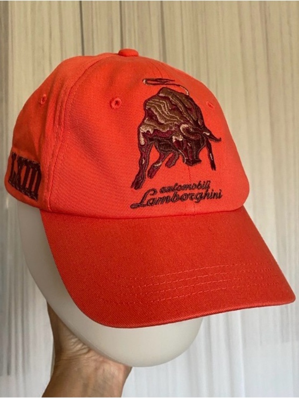 Lamborghini Orange Embroidered Bull Baseball Cap